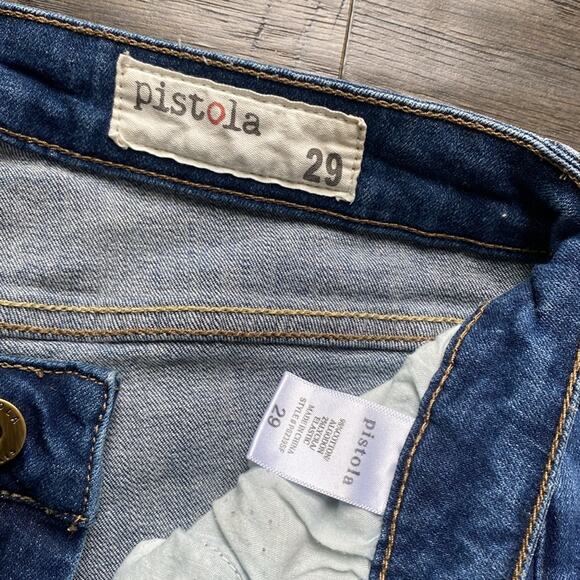 PISTOLA Skinny Jean Womens Sz 29 Blue Ankle Zipper - Picture 3 of 7